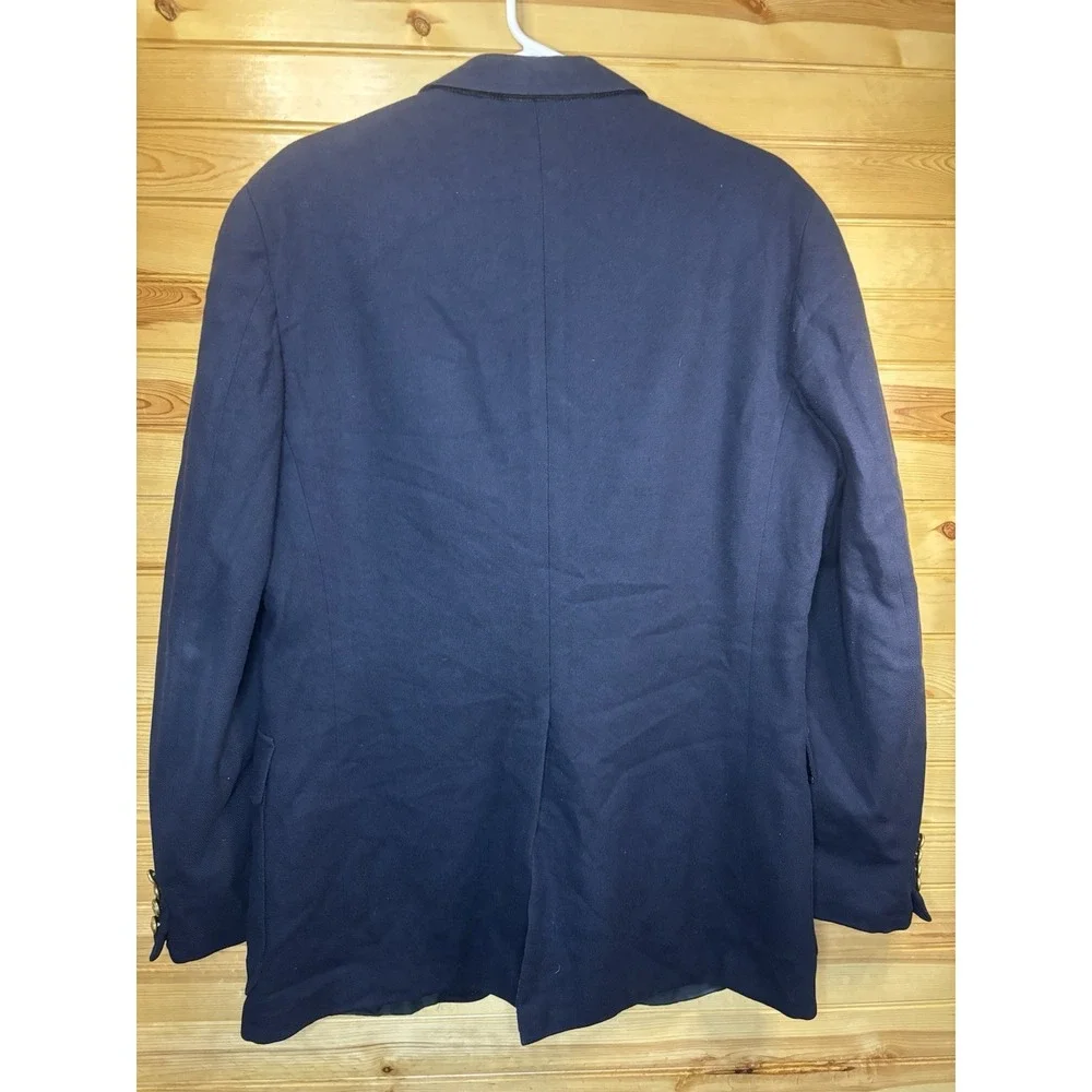 Vintage Polo‎ University Club Blazer 42 Blazer Navy Blue Wool Gold Button USA